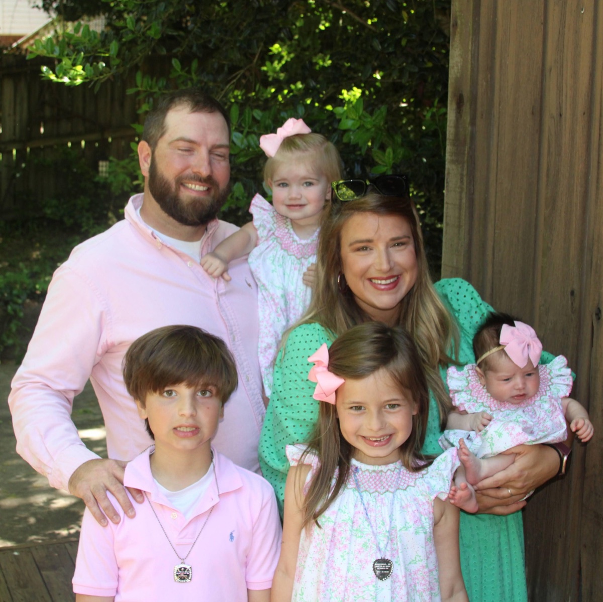 Patrick Horton with his wife and four children